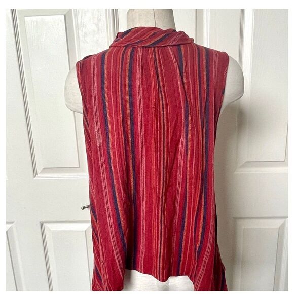 Monteau red sleeveless striped top - Picture 6 of 12